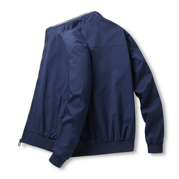 Xysaqa Mens Casual Lightweight Zip Up Bomber Jackets Solid Long Sleeve Windbreaker Coat Jackets with Pockets Fashion Spring Fall Clothes S-3XL Clearance