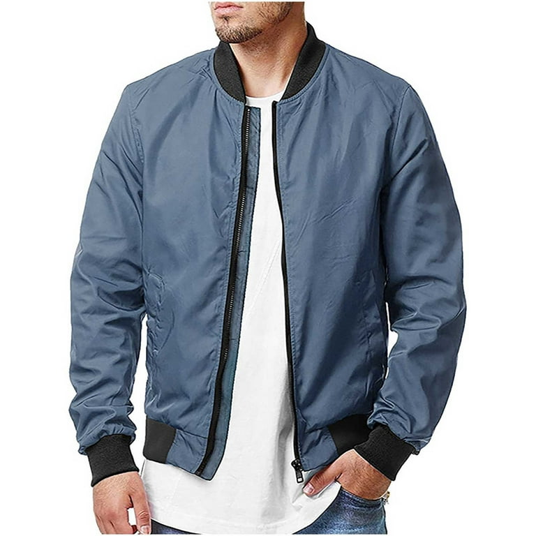 Xysaqa Mens Casual Lightweight Zip Up Bomber Jackets Solid Xysaqa Mens Casual Lightweight Zip Up Bomber Jackets Solid