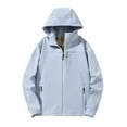 thumbnail image 1 of Xysaqa Mens Casual Lightweight Zip Up Bomber Jackets Solid Long Sleeve Windbreaker Hooded Jackets with Pockets Fashion Hoodies Spring Fall Clothes Big & Tall 4X 5X 6X 7X 8X Summer Savings, 1 of 8