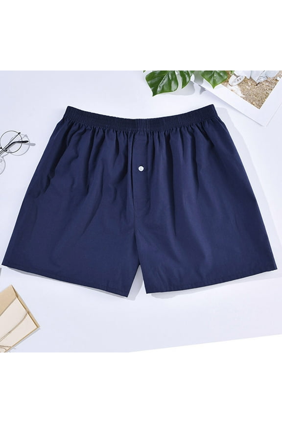 Mens Cotton Pajama Shorts Casual Lounge Shorts Solid Sleep Shorts for Men Active Short S-XL