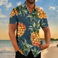 thumbnail image 1 of Xysaqa Mens Dress Shirts Tshirts Shirts for Men Hawaiian Shirt Men Big & Tall Funny Pineapple Print Shirts Merns Casual Short Sleeve Button Up T-Shirt Summer Party Beach Tshirt S-5Xl Dress Shirts for, 1 of 4