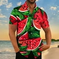thumbnail image 1 of Xysaqa Mens Dress Shirts Workout Shirts for Men Hawaiian Shirt Men Big & Tall Cool Watermelon Print Shirts Merns Casual Short Sleeve Button Up T-Shirt Summer Party Beach Tshirt S-5Xl Oversized Tshirts, 1 of 4