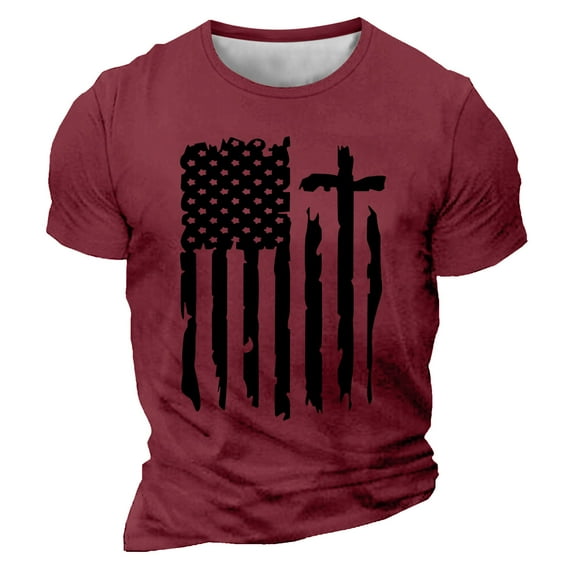Xysaqa Mens Shirts Tshirts Shirts for Men American Flag Graphic Tee Men's T-Shirt, Classic Patriotic Short Sleeve Shirt for Men, Mens Big & Tall Shirts M-5Xl T Shirts for Man On Clearance