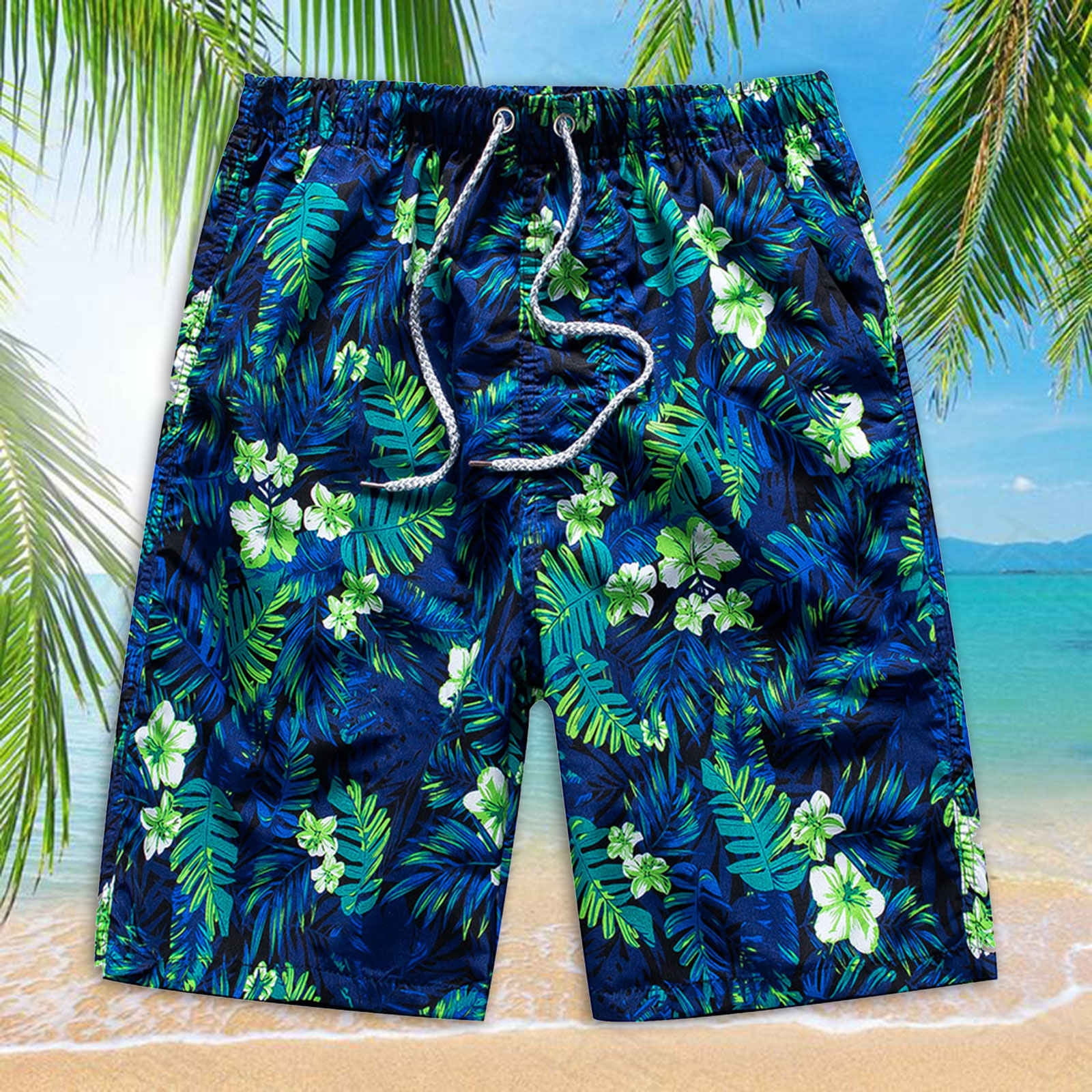 Xysaqa Mens Swim Trunks Board Shorts Cool Printed Lightweight Beach ...