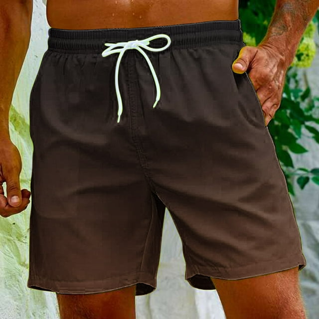 Xysaqa Mens Swim Trunks Men Big & Tall Casual Summer Gradient Color Beach Shorts with Pockets and Drawstring S-5XL