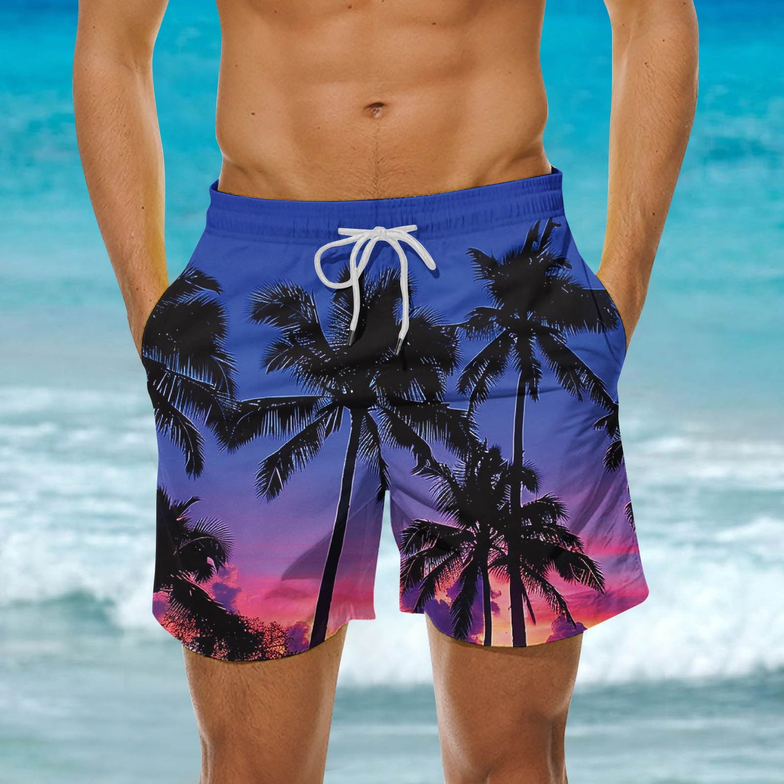 HSMQHJWE Swimsuit For Men Shorts Surf Men Summer Printed
