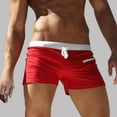 thumbnail image 1 of Xysaqa Mens Swim Trunks Swimwear Men Fashion Sports Bathing Suit Square Leg Quick Dry Swim Brief High Stretchy Board Short with Pocket and Drawstring Waist Clearance Red XXL, 1 of 4