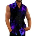 thumbnail image 1 of Njoeus Mens T-Shirts Mens Dress Shirts Men'S Sleeveless Hawaiian Shirt Cool Graphic Casual Button Up Beach T-Shirts Mens Big&Tall Party Top S-5Xl Custom T Shirts On Clearance, 1 of 4