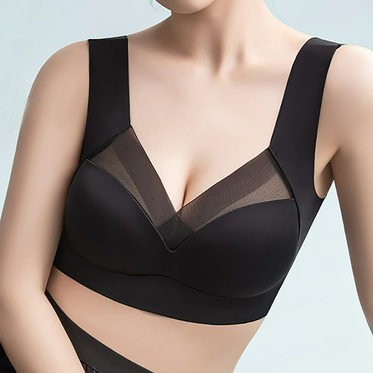 Xysaqa Mesh Seamless Bras for Women Wirefree Comfortable Padded