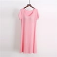 thumbnail image 1 of Xysaqa Nightgowns Womens Short Sleeve Sleepwear Comfy Loungewear Sleepshirts Soft Cotton Crewneck Night Shirt for Women Plus Size M-4XL (with Chest Pad), 1 of 4