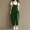 thumbnail image 1 of Xysaqa One-Piece Outfits for Women, Women Summer Cotton Linen Bib Overalls Casual Adjust Straps Baggy Pants Rompers Jumpsuits with Pockets S-5Xl (Available In Plus Size), 1 of 6