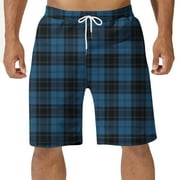 Xysaqa Pajama Shorts for Men, Men's Pajamas Bottoms, Sleepwear for Men, Mens Plaid Lounge Shorts S-6XL （Available in Big & Tall)