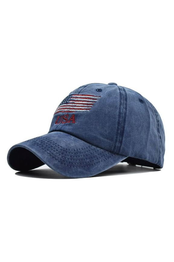 Xysaqa Patriotic Baseball Cap for Women Men USA American Flag Hat Embroidered Sports Style Vintage Trucker Hat Hat