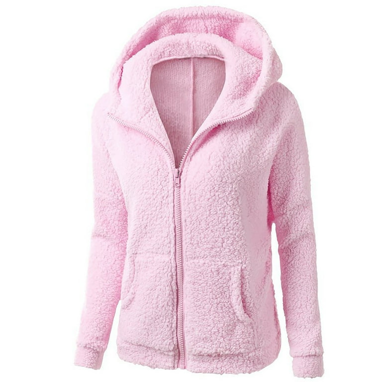 Plus Size Pink Hooded Teddy Coat NA-KD Teddy Oversized Coat In
