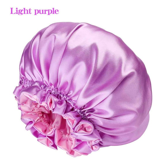 Xysaqa Satin Bonnet Silky Bonnet for Sleeping, Cute Hair Bonnets for Women, Ruffle Elastic Bands Sleep Cap, Casual Shower Cap, Comfort Satin Hair Wrap for Long Hair
