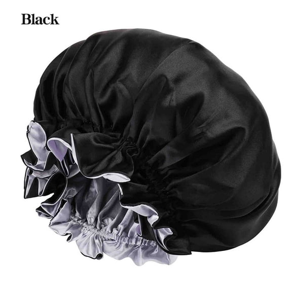 Xysaqa Satin Bonnet Silky Bonnet for Sleeping, Cute Hair Bonnets for Women, Ruffle Elastic Bands Sleep Cap, Casual Shower Cap, Comfort Satin Hair Wrap for Long Hair