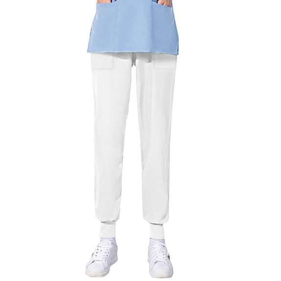 Xysaqa Scrub Pants for Women Plus Size Workwear Pull On Comfort Waist Joggers Soft Stretch Sweatpants Jogger Pants S-2XL on Clearance