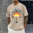 thumbnail image 1 of Xysaqa Shirts for Men Mens Summer Shirts Men's Palm Tree Print T-Shirts Short Sleeve Crew Neck Casual Tee Shirt Loose Fitted Hawaiian Beach Shirts 2X 3X 4X Mens Big & Tall Shirts Summer Savings, 1 of 5