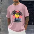 thumbnail image 1 of Xysaqa Shirts for Men Mens Summer Shirts Men's Palm Tree Print T-Shirts Short Sleeve Crew Neck Casual Tee Shirt Loose Fitted Hawaiian Beach Shirts 2X 3X 4X Mens Big & Tall Shirts On Clearance, 1 of 5