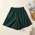 thumbnail image 1 of Xysaqa Shorts for Women Trendy Casual Elastic Waist Pocketed Shorts Cotton Comfy Linen Shorts Womens Summer Beach Lightweight Short Pants M-XXL, 1 of 3