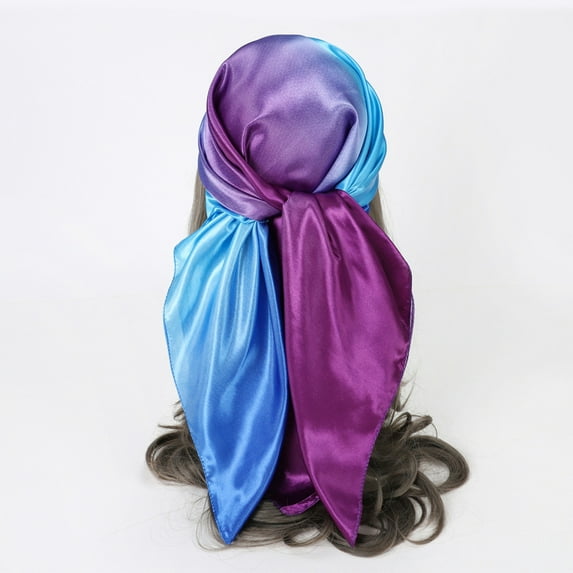 Xysaqa Silk Like Head Scarf, Women's 35" Satin Large Squared Hair Scarves and Wraps Headscarf for Sleeping Summer Savings