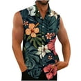 thumbnail image 1 of Njoeus Sleeveless Shirts For Men Workout Shirts For Men Mens Sleeveless Buttons Down Shirts Floral Summer Beach T-Shirt Party Tank Tops Mens Big & Tall Sizes S-5Xl Plus Size Tops On Clearance, 1 of 3
