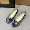 thumbnail image 1 of Xysaqa Slip on Work Shoes Women, Ballets Shoes for Girls Spring and Summer New Women Flat Canvas Rose Multi-Color Cloth Shoes A Slip-on Single Shoes Business Casual Shoes Women Savings!, 1 of 3