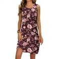 thumbnail image 1 of Xysaqa Soft Nightgown Women Sleepwear Sleep Dress, Night Gown For Women Sexy Sexy Sleepwear For Women Summer Fashion Sleeveless Floral Print Pleated Sleep Dress Ladies Camisole Nightgown Women'S Sleev, 1 of 6