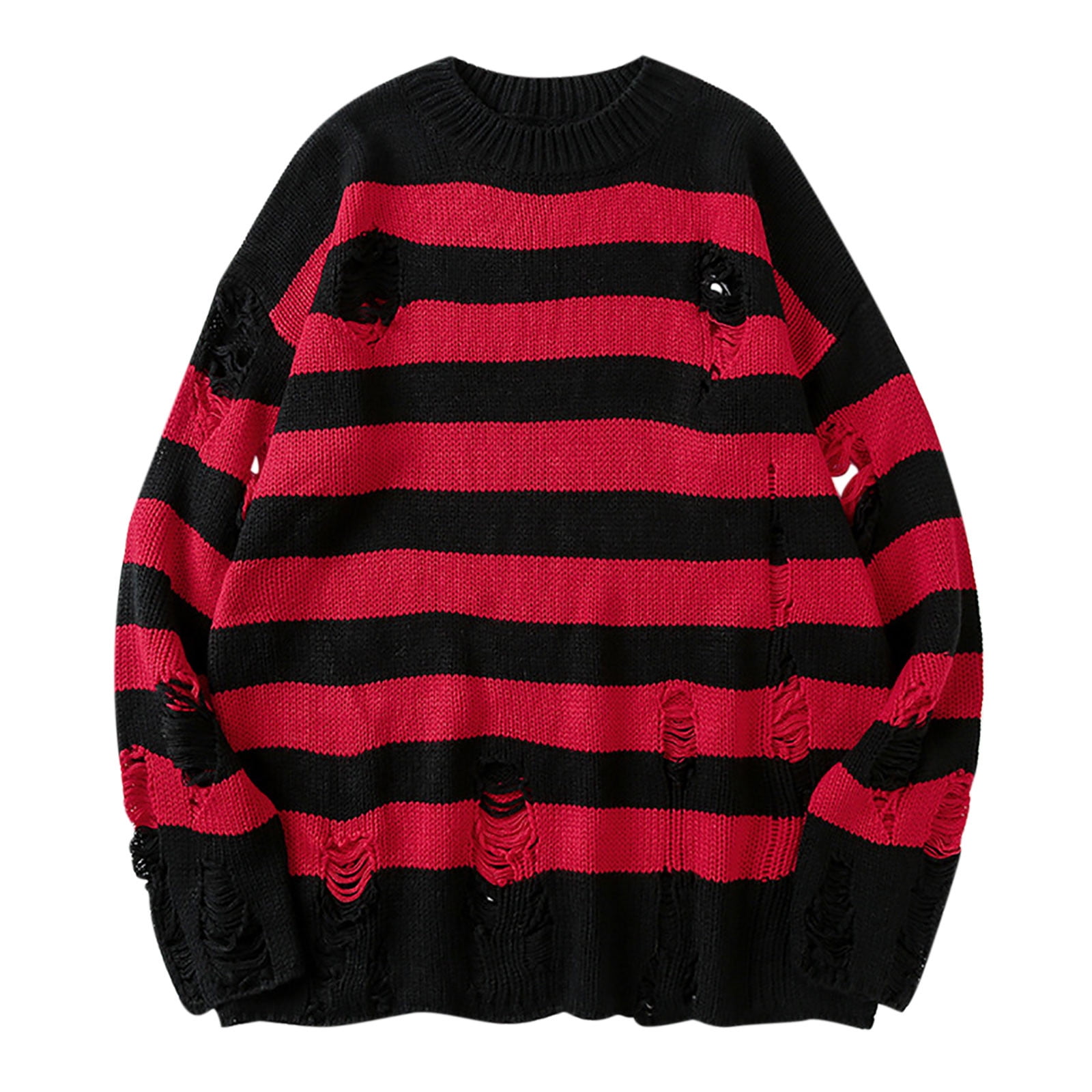 Striped Sweater Red Baggy Jumper Nirvana Red And Black Striped