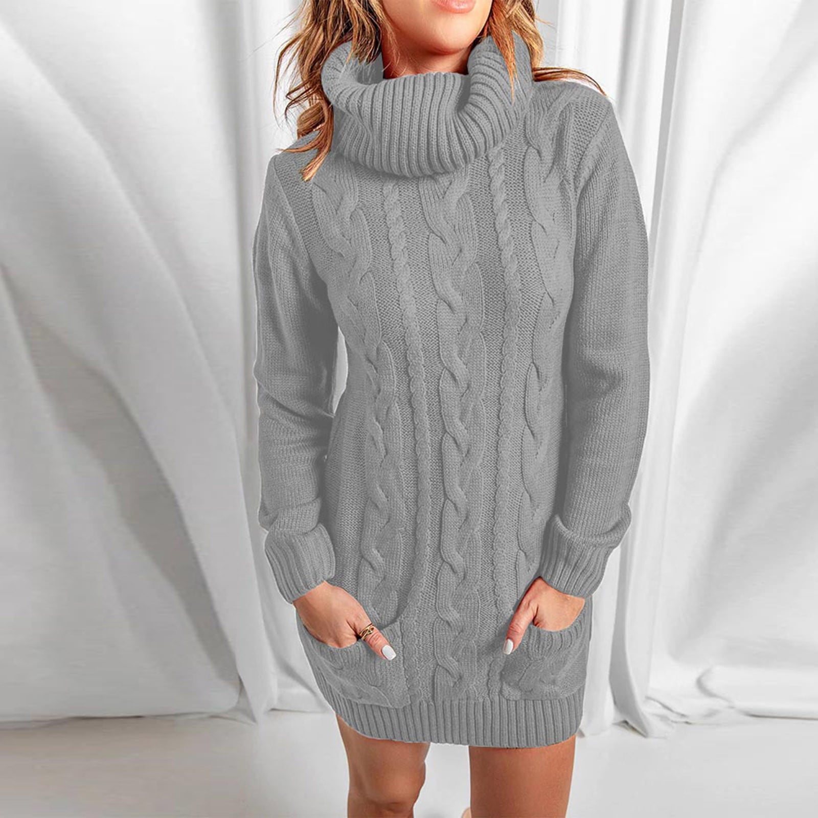 Chunky turtleneck sweater dress 2025