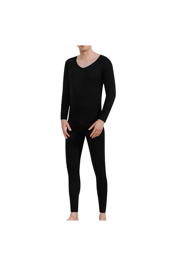 Thermal Underwear Set for Men, Men's Soft Fleece Lined Long Johns, Fall Winter Warm Base Layer Top & Pant Loungewear L-4XL Big & Tall