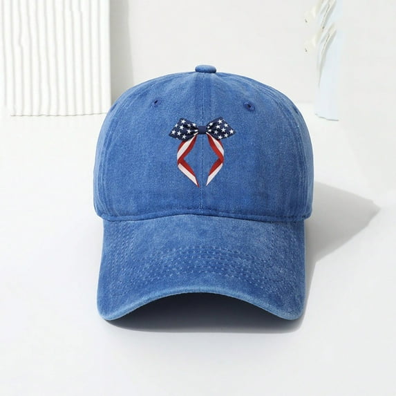 Xysaqa Unisex Baseball Cap Independence Day American Flag Printed Hat Cotton Washed Trucker Hat for Women Men (1PC)