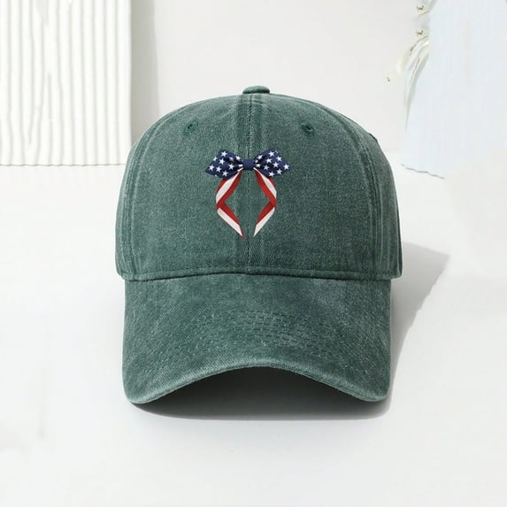 Xysaqa Unisex Baseball Cap Independence Day American Flag Printed Hat Cotton Washed Trucker Hat for Women Men (1PC)