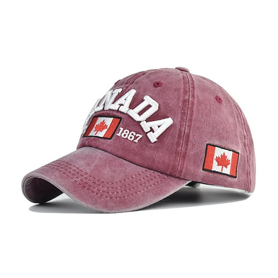 Xysaqa Unisex Embroidered Canada Baseball Cap Fashion Canada Flag Hat Cotton Washed Trucker Hat for Women Men (1PC)