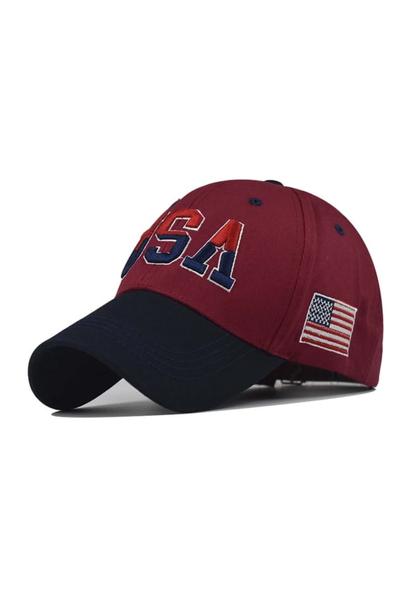 Unisex Embroidered USA Baseball Cap American Flag Patriotic Hat Cotton Washed Trucker Hat for Women Men (1PC)