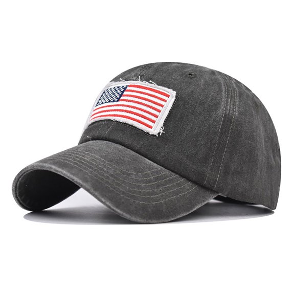 Xysaqa Unisex Embroidered USA Baseball Cap Independence Day American Flag Hat Cotton Washed Trucker Hat for Women Men (1PC)