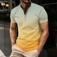 thumbnail image 1 of Njoeus V Neck T Shirts Men Workout Shirts For Men Mens Casual Slim Fitted Henleys Shirts Short Sleeve Fashion Gradient T-Shirts For Men Big & Tall S-5Xl Mens Dress Shirts On Clearance, 1 of 5