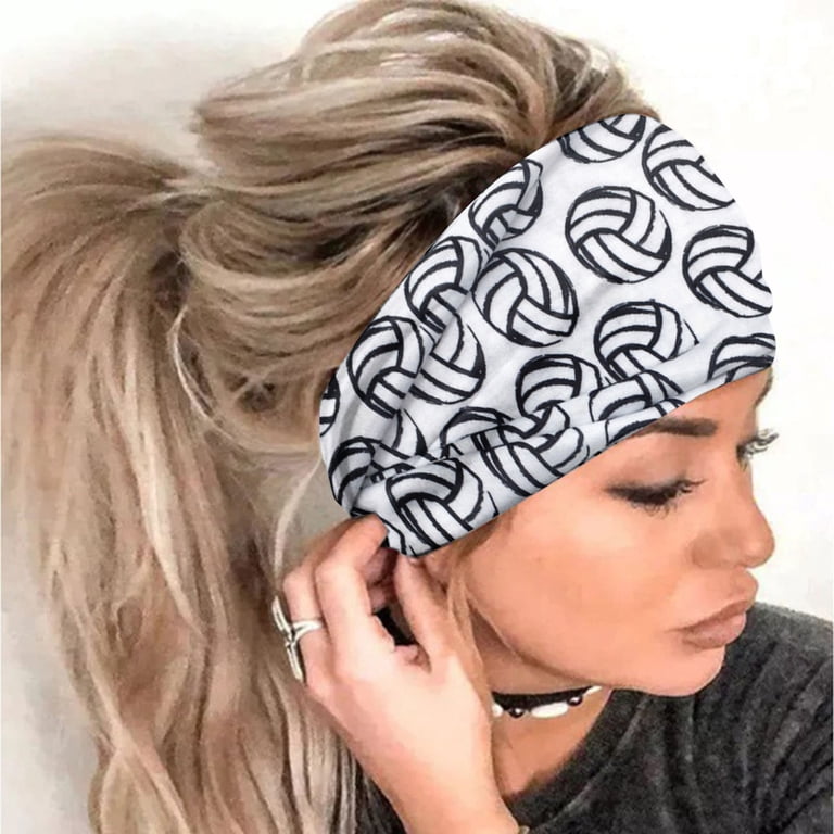 Xysaqa Volleyball Headbands for Women Non Slip Wide Turban Hair