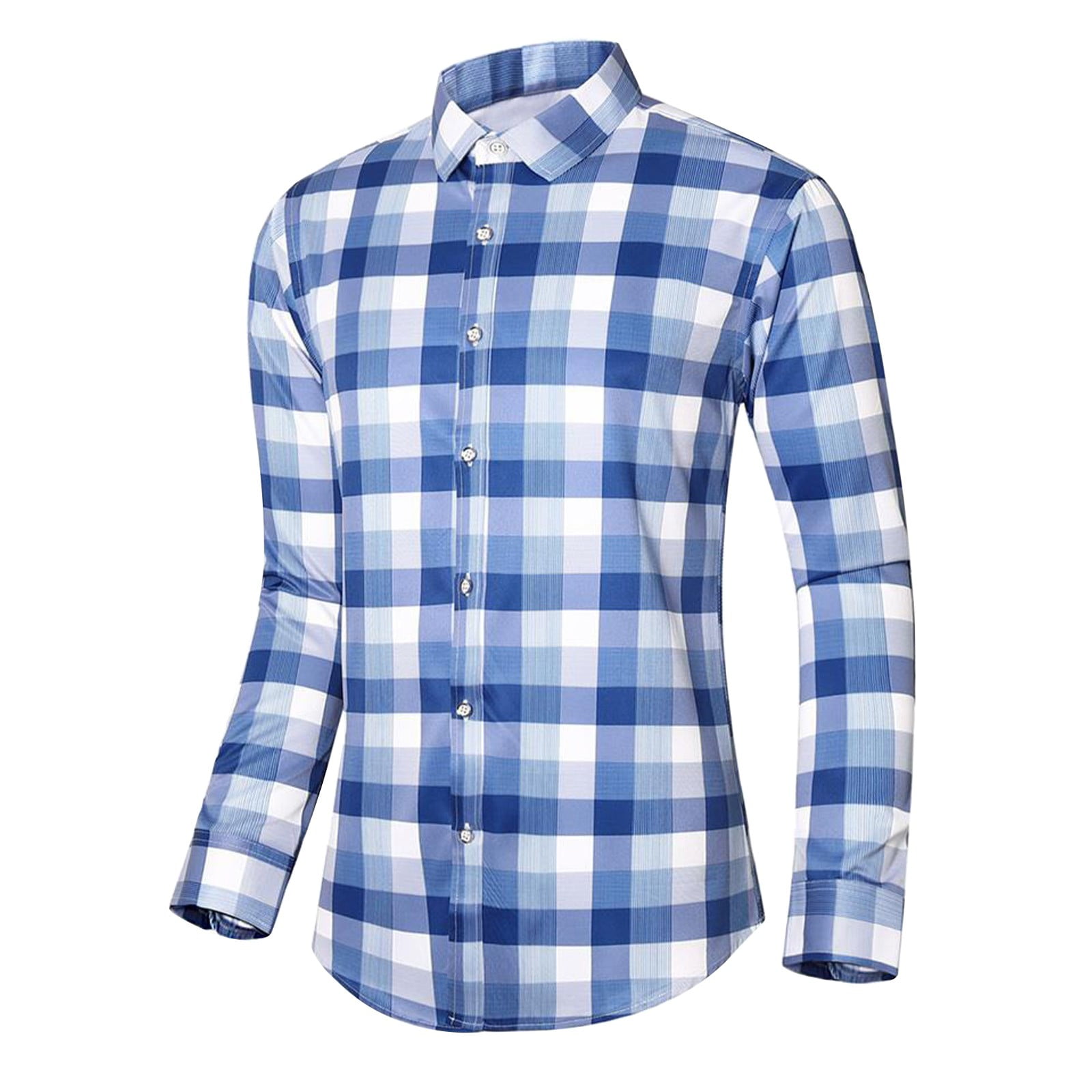 Xysaqa White T Shirts for Men, Dress Shirts for Men Men's Casual Big \u0026 Tall  Plaid Long Sleeve Shirt Fashion Slim Fitted Cotton Dress Shirt M-7Xl Mens  Clothing Under $10 Flash Deals -