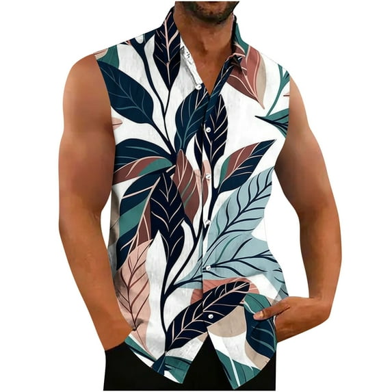 Njoeus White T Shirts For Men Mens T Shirts Mens Sleeveless Buttons Down Shirts Floral Summer Beach T-Shirt Party Tank Tops Mens Big & Tall Sizes S-5Xl Custom T Shirts On Clearance