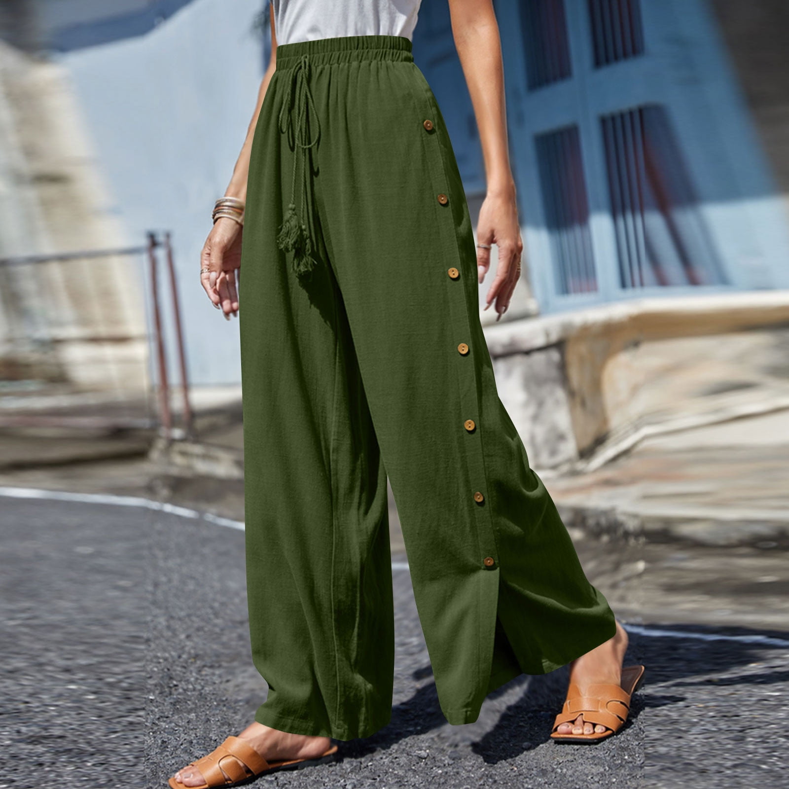 Womens Dress Pants Casual Loose Baggy High Waist Straight Wide Leg Full  Length Office Business Suit Pants Work Trousers | Walmart Canada