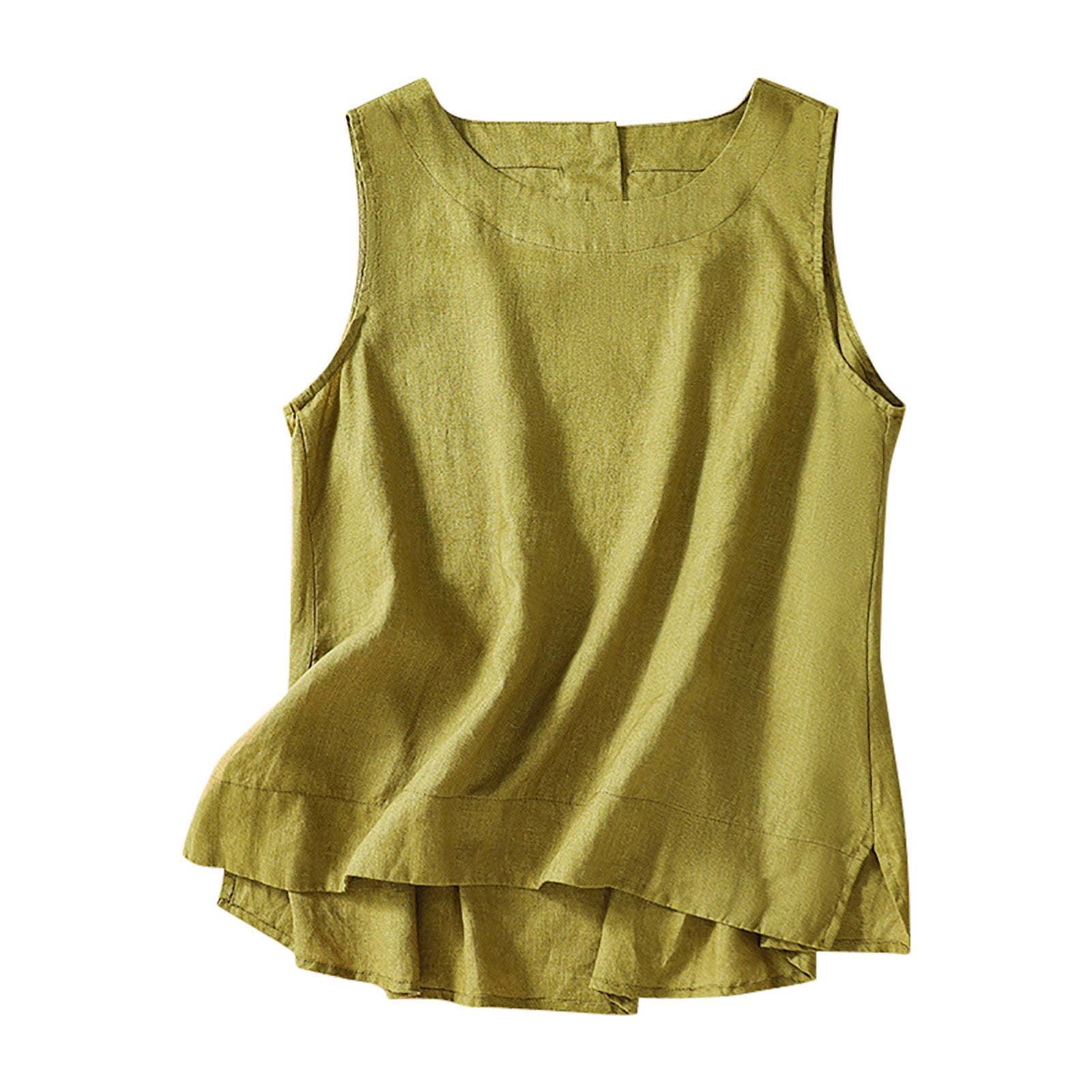 Patchwork Cotton Tank Top Printed Fitted Summer Wear For Women With Linen Blend Breathable main image 0