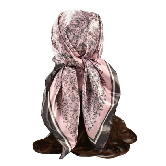 Xysaqa Women's 35"x35" Satin Square Silk Like Hair Scarves and Wraps Headscarf for Sleeping, Summer Beach Outdoor Wrap Hairs Sun Protection Scarf