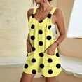thumbnail image 1 of Xysaqa Women's Casual Summer Polka Dots Rompers Jumpsuit Overalls Shorts Loose Beach Sleeveless One 1 Piece Jumpsuits with Pockets S-3XL, 1 of 6