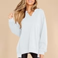 thumbnail image 1 of Xysaqa Women's Casual V-Neck Tunic Sweatshirt Long Sleeve Oversized Pullover Tunic Tops Shirt S-XXL, 1 of 7