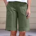 thumbnail image 1 of Xysaqa Women's Cotton Linen Shorts Casual Bermuda Shorts for Women Summer Beach Pull On Short with Elastic High Waisted & Pockets S-XXL, 1 of 9