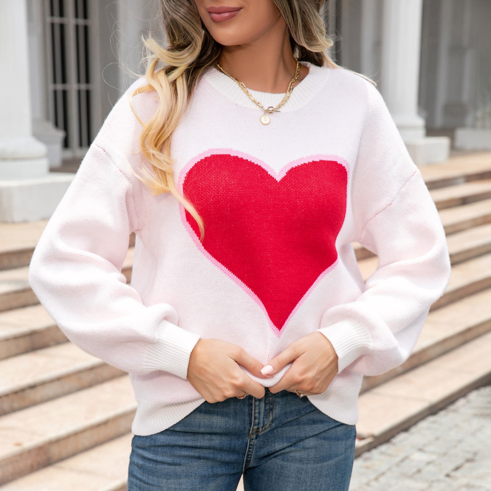 Heart pattern sweater hotsell
