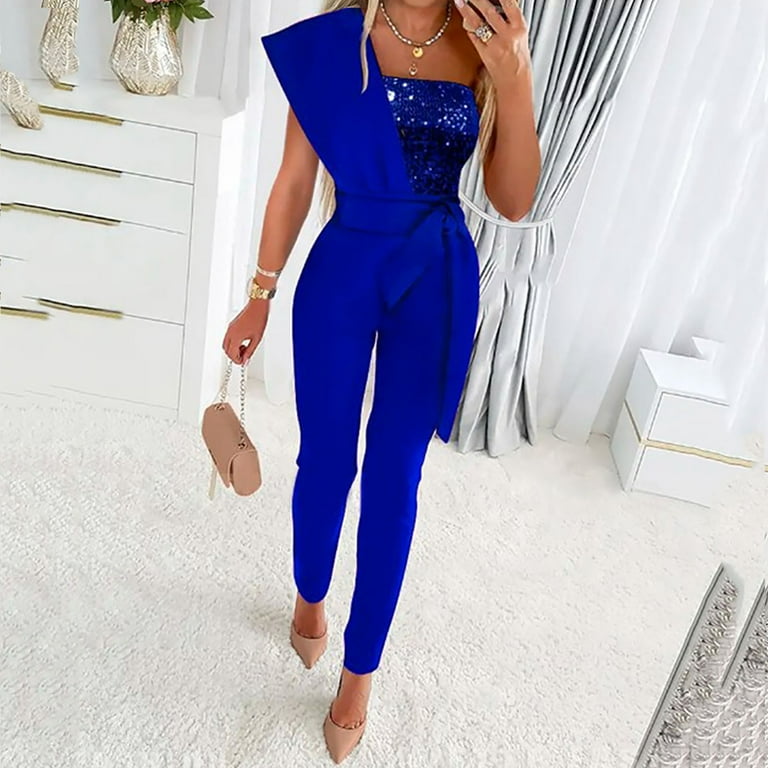 Daily Elegant Sequins Strap Design O Neck Loose Jumpsuits(5 Colors) Daily Elegant Sequins Strap Design O Neck Loose Jumpsuits(5 Colors)