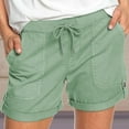 thumbnail image 1 of Xysaqa Women's Fashion Comfy Drawstring Shorts Summer Casual Wide Leg Shorts Pure Color Loose Beach Lightweight Shorts with Pocket, 1 of 6