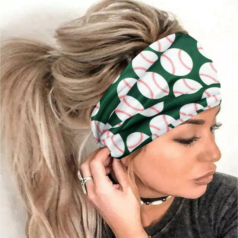 Xysaqa Women's Fashion Workout Sports Headbands Balls Print Elastic  Headband Head Wrap Hair Band Bandana for Women Girls